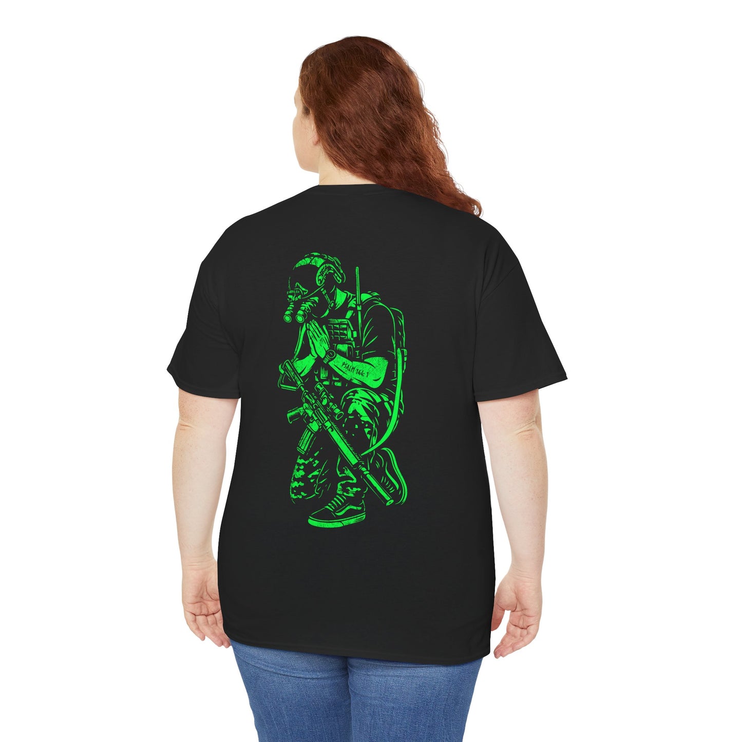 PSALMS 144:1 - Green Phosphor (Heavyweight Tee)