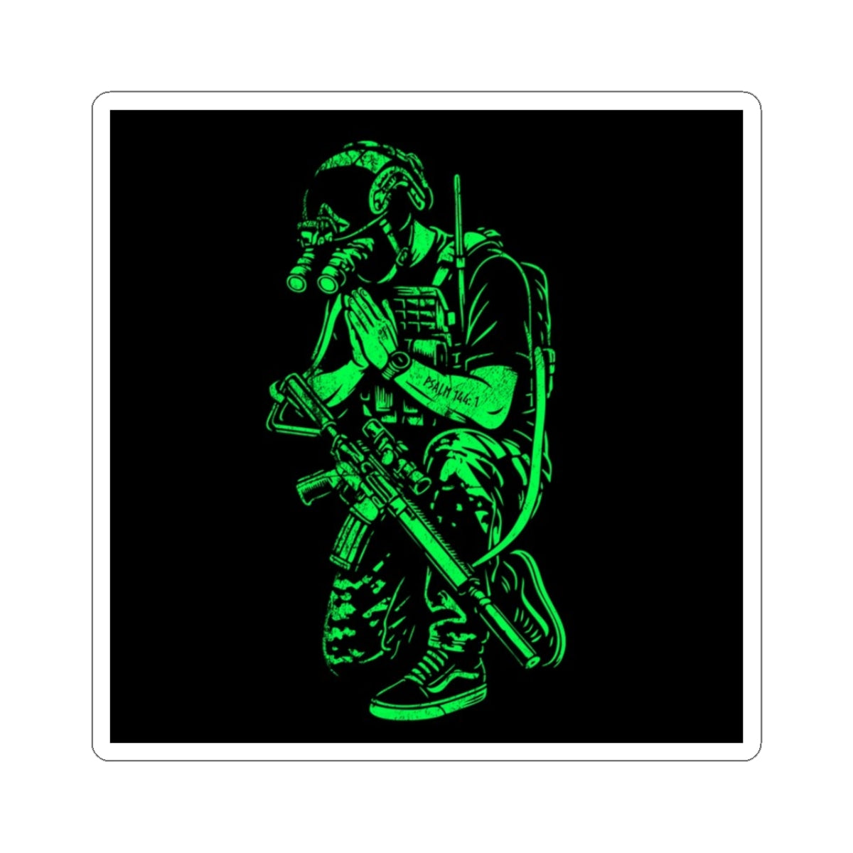 PSALMS 144:1 - Green Phosphor (Sticker)