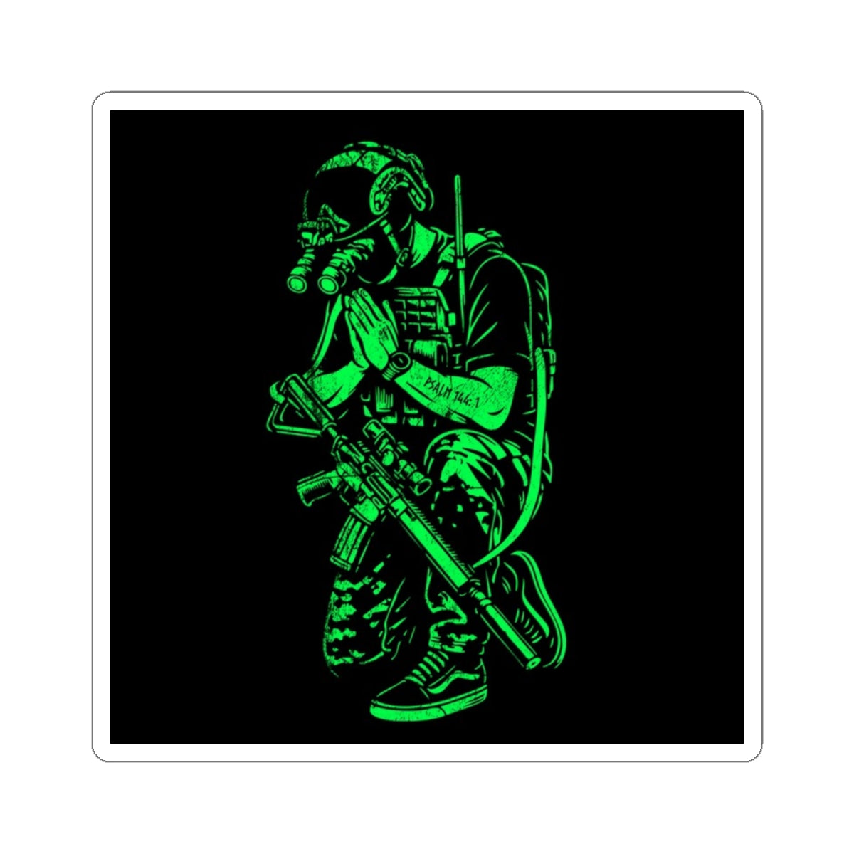PSALMS 144:1 - Green Phosphor (Sticker)