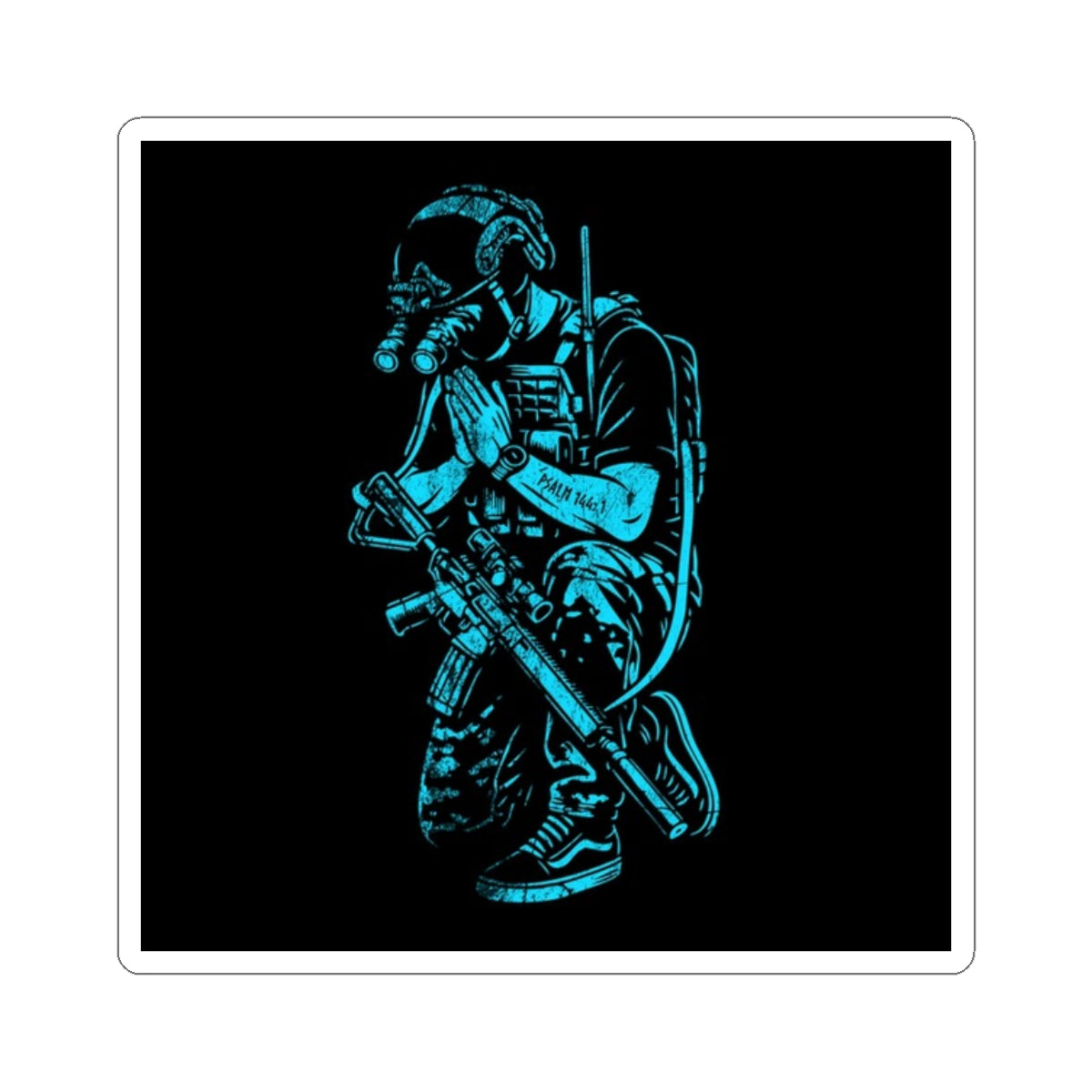 PSALMS 144:1 - White Phosphor (Sticker)