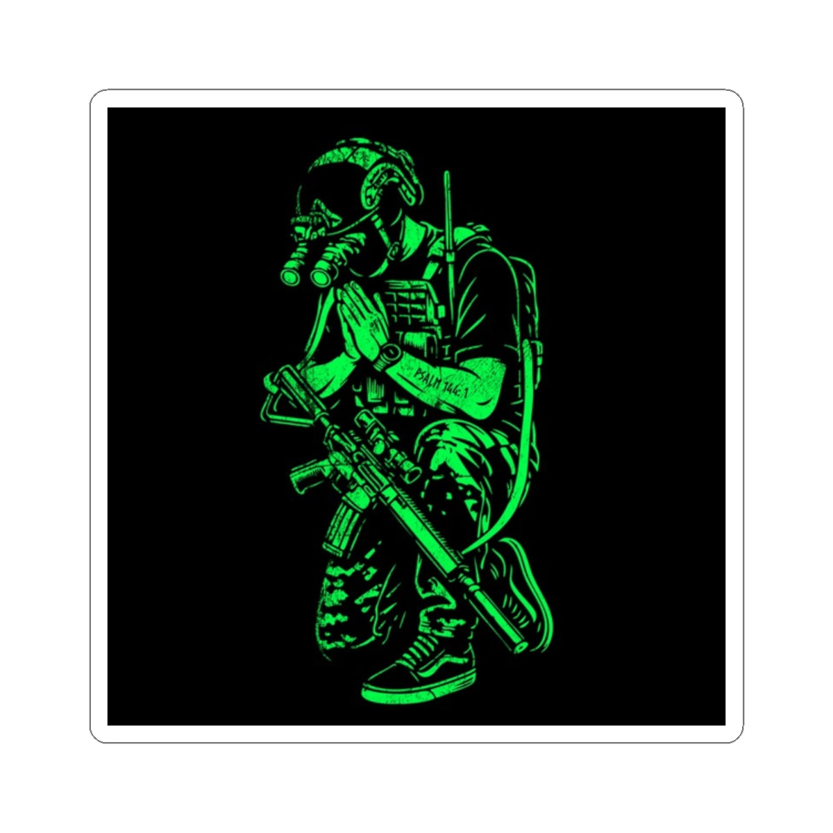 PSALMS 144:1 - Green Phosphor (Sticker)
